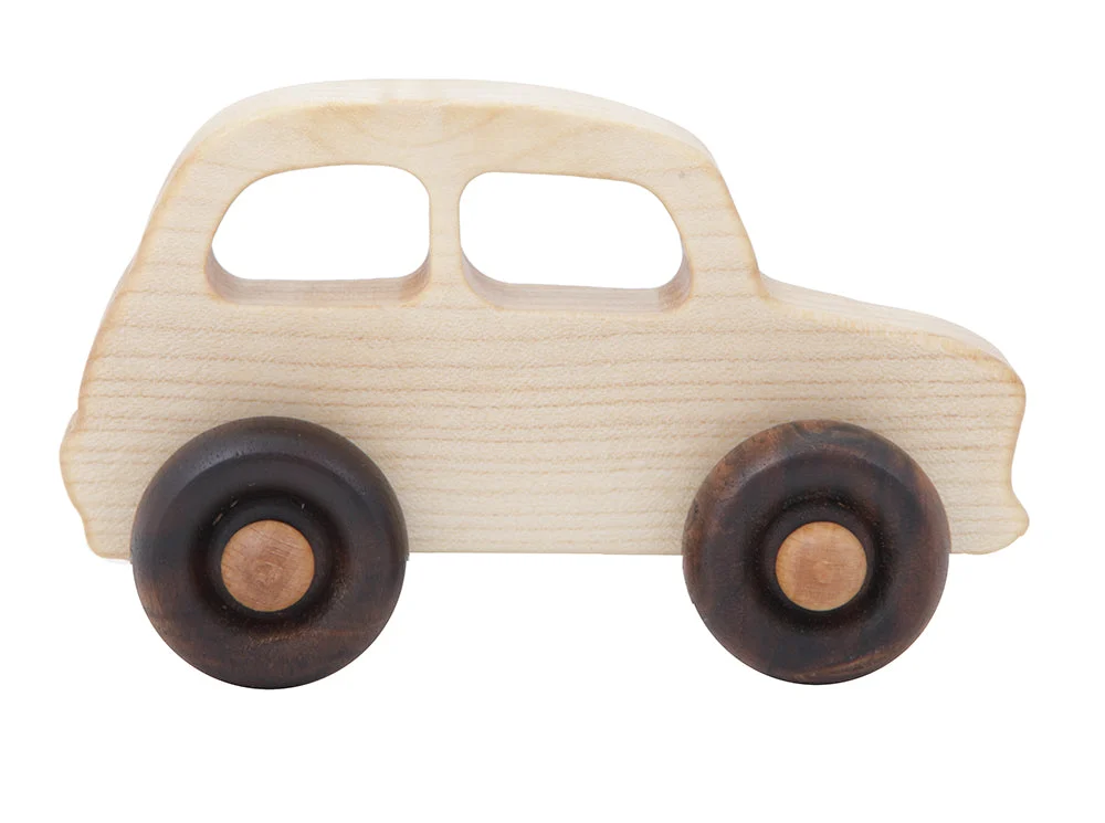 Little French Car Natural Colored Wood Toy Car - Wooden Story