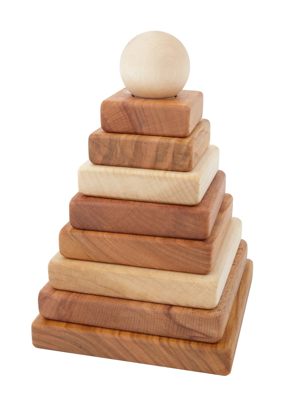 Natural Colored Stacking Pyramid - Wooden Story