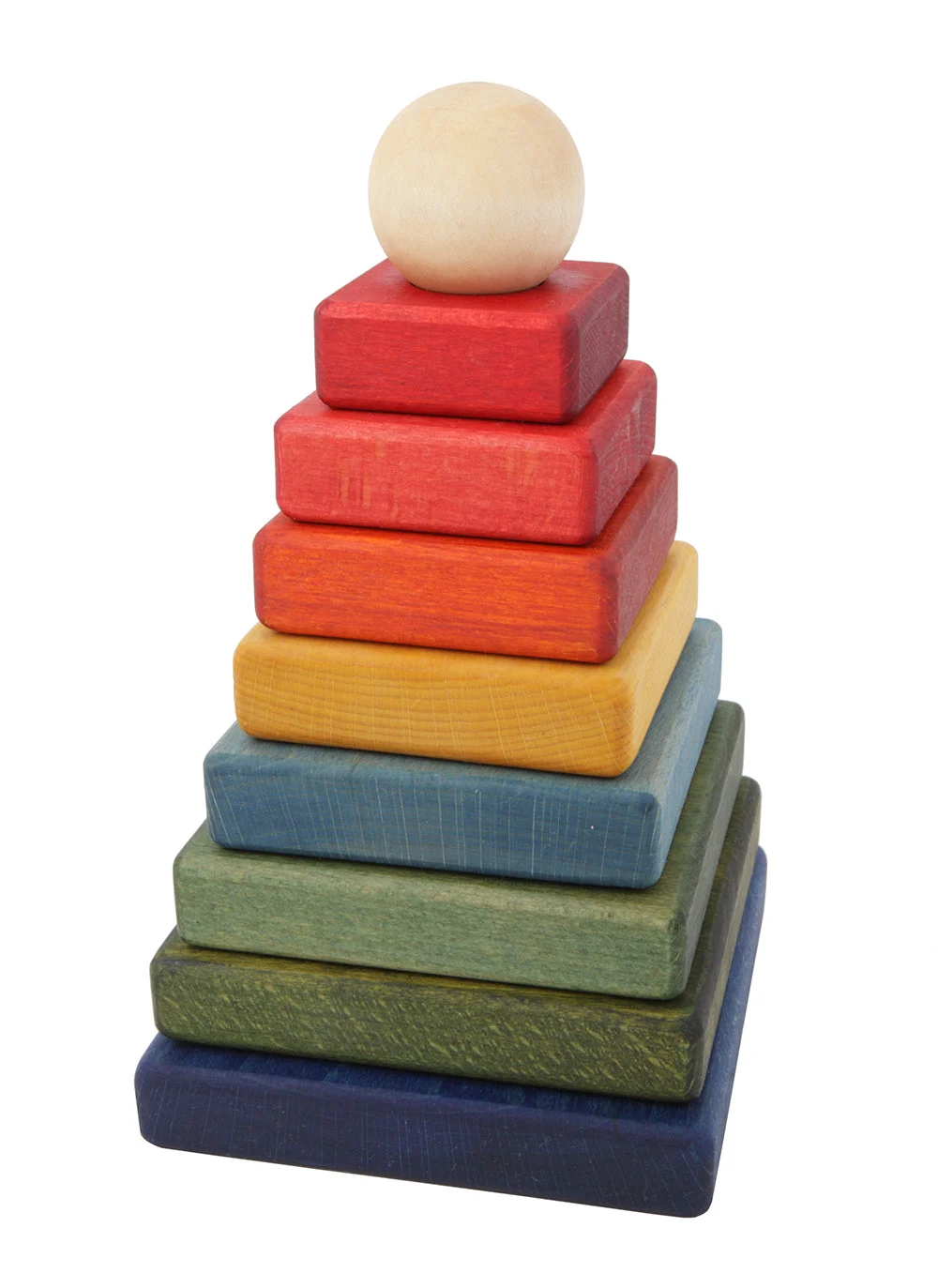 Rainbow Colored Stacking Pyramid - Wooden Story