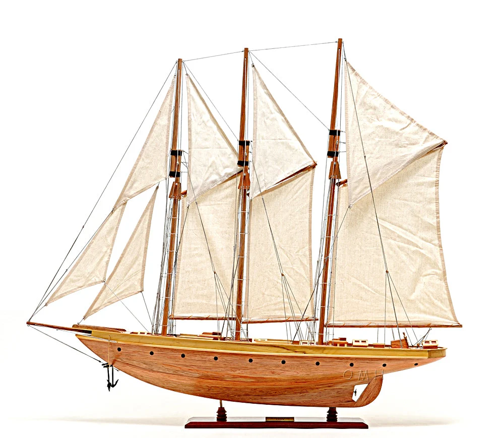 Atlantic Yacht Schooner Wooden Scale Model - Old Modern Handicrafts