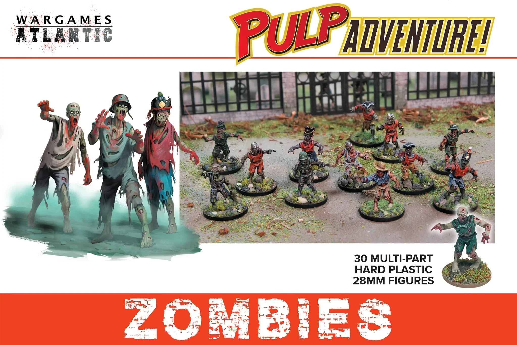 Zombies, 28 mm Scale Model Plastic Figures - Wargames Atlantic