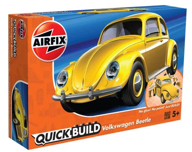 Airfix J6023 VW Beetle Yellow Quick Build Model Kit - Airfix Models