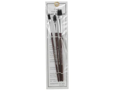 Atlas Brush #1179 3-Ox Flat Stroke Ox Hair Brushes (3)