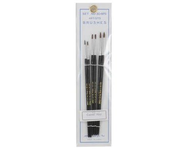 Atlas Brush #30-6Ps Round Camel Hair Brushes (6)