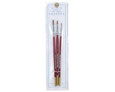 Atlas Brush #58 Red Sable Detailing Brushes (3) - Atlas Brush Company