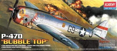 ACA12491 1:72 Academy P-47D Thunderbolt Bubbletop