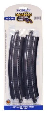 Bachmann 44403 HO Steel 22" Radius Curve EZ Track Section, 4 Pack