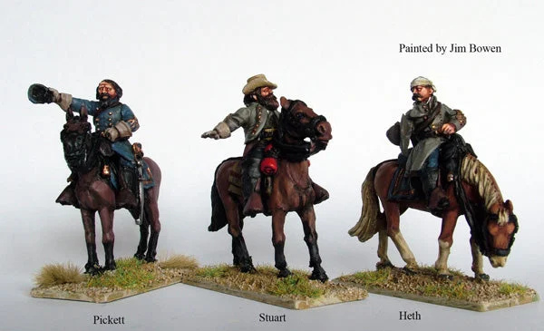 American Civil War Confederate Mounted Commanders, 28 mm Scale Model Metal Figures - Perry Miniatures