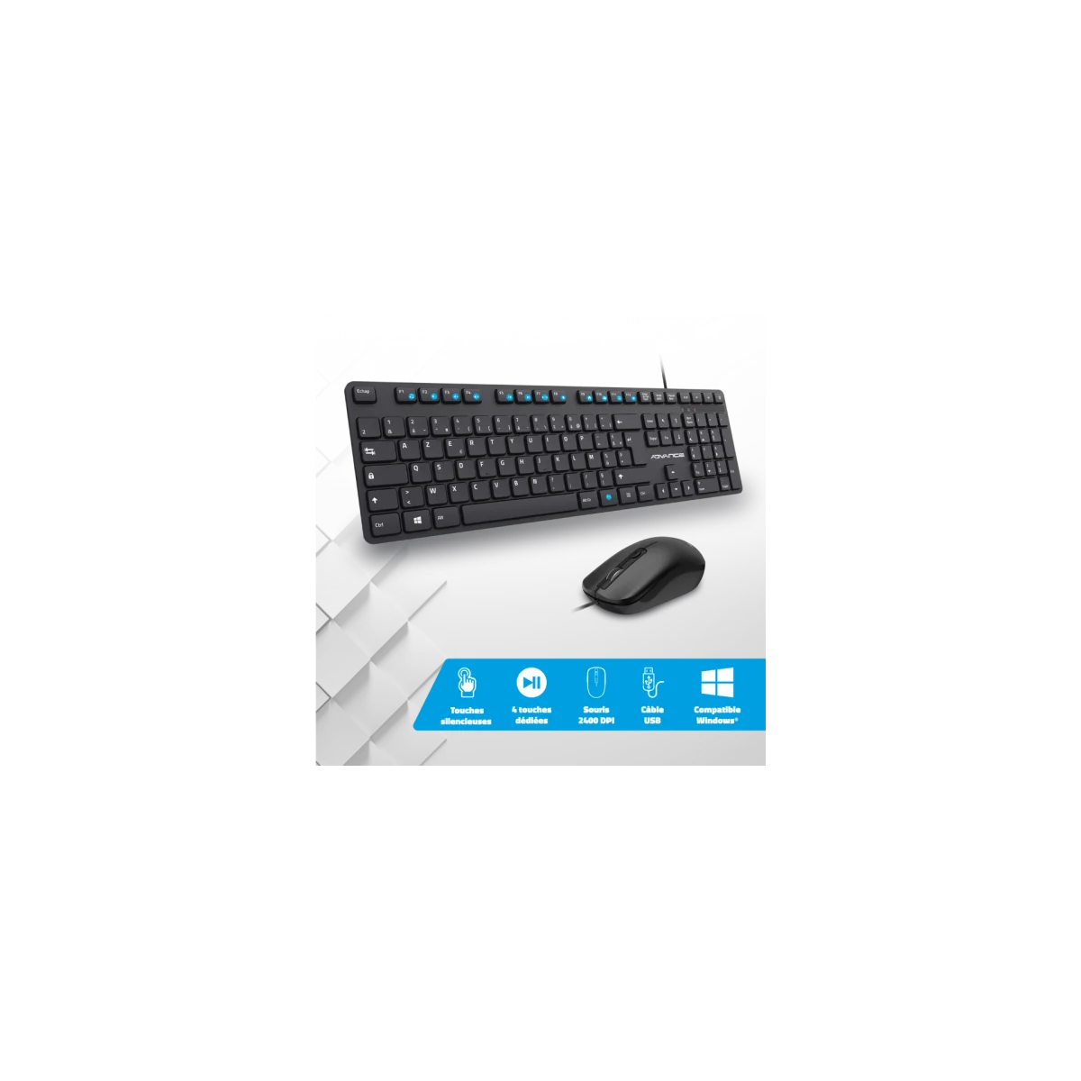 Workmate Plus Wired Keyboard and Mouse Pack - Advance