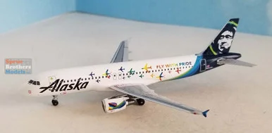 AER419975 1:400 Aeroclassics Baby-Bus Alaska Airlines A320 Reg #N854VA Fly with Pride (pre-painted/pre-built)