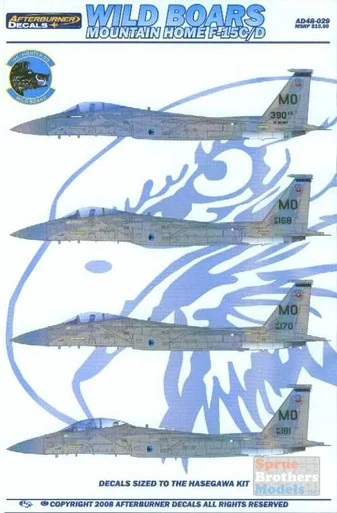 AFD48029 1:48 Afterburner Decals F-15C F-15D Eagle 390th FS "Wild Boars" Mountain Home AFB*