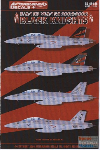 AFD48036 1:48 Afterburner Decals F-18F Super Hornet VFA-154 Black Knights 2004-2006*