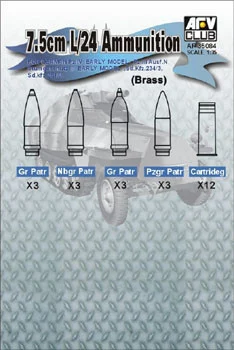 AFV35084 1:35 AFV Club 7.5cm L/24 Ammunition #35084