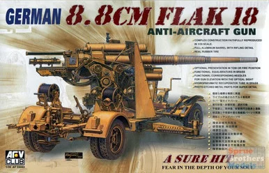 AFV35088 1:35 AFV Club German 88mm Flak 18 Anti-Aircraft Gun