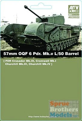 AFVAG35022 1:35 AFV Club 57mm OQF 6 Pdr Mk V L/50 Barrel #AG35022
