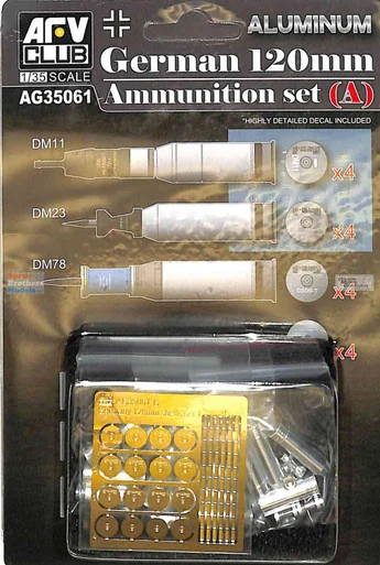 AFVAG35061 1:35 AFV Club German 120mm Ammunition Set A