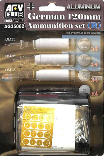 AFVAG35062 1:35 AFV Club German 120mm Ammunition Set B