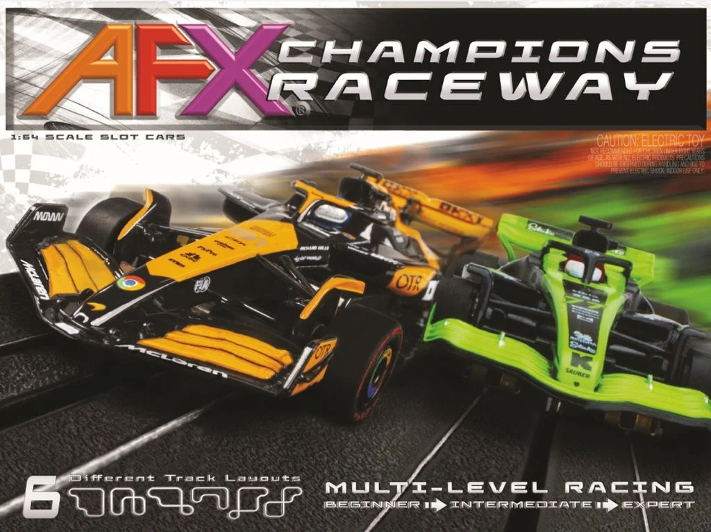 AFX Racing Champions Raceway 1/64 Scale Slot Car Set – 2024 Formula One Edition