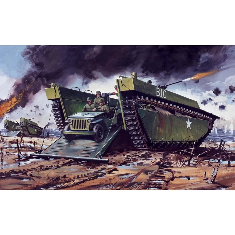 Buffalo Amphibian and Willys Jeep'Vintage Classics series' Model kit - Airfix