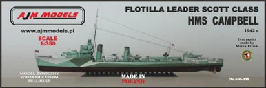1/350 AJM Models Scale Hms Campbell-Scott Class Leader