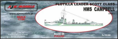 1/700 AJM Models Scale HMS Campbell - WW.2 fit
