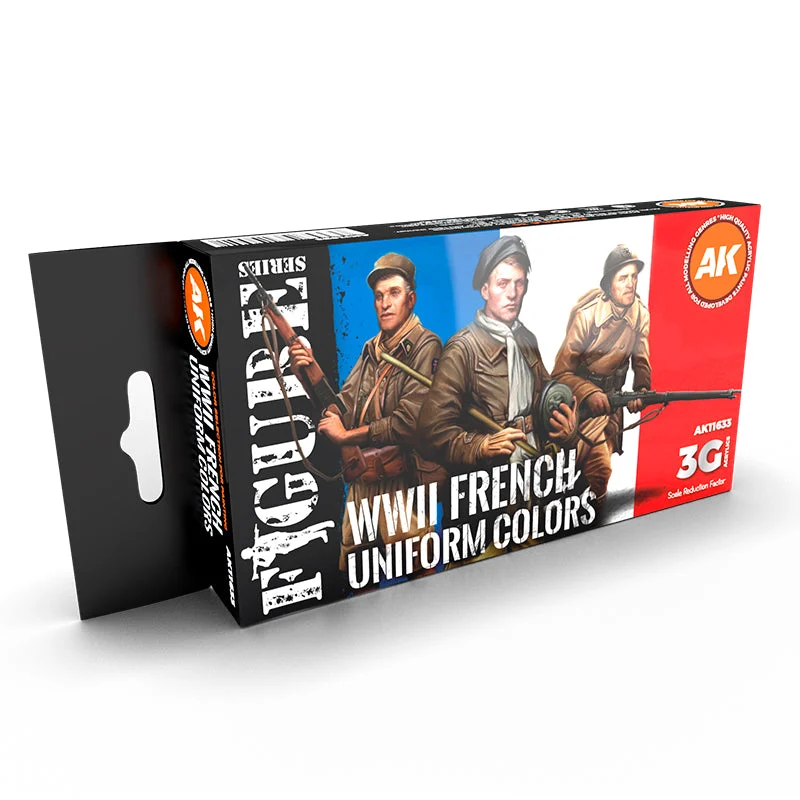 AK Interactive 3rd Gen Figures Series: WWII French Uniform Colors Set (AK11633) – 6 x 17ml