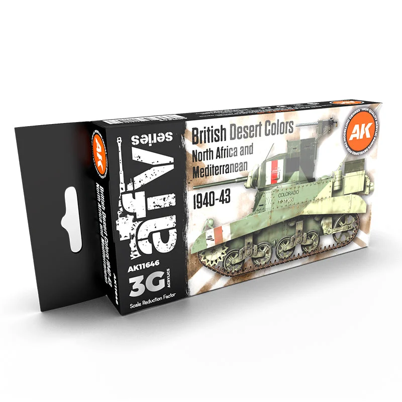 AK Interactive 3rd Generation AFV Series: British Desert Colors North Africa & Mediterranean 1940-43 – 6 x 17ml