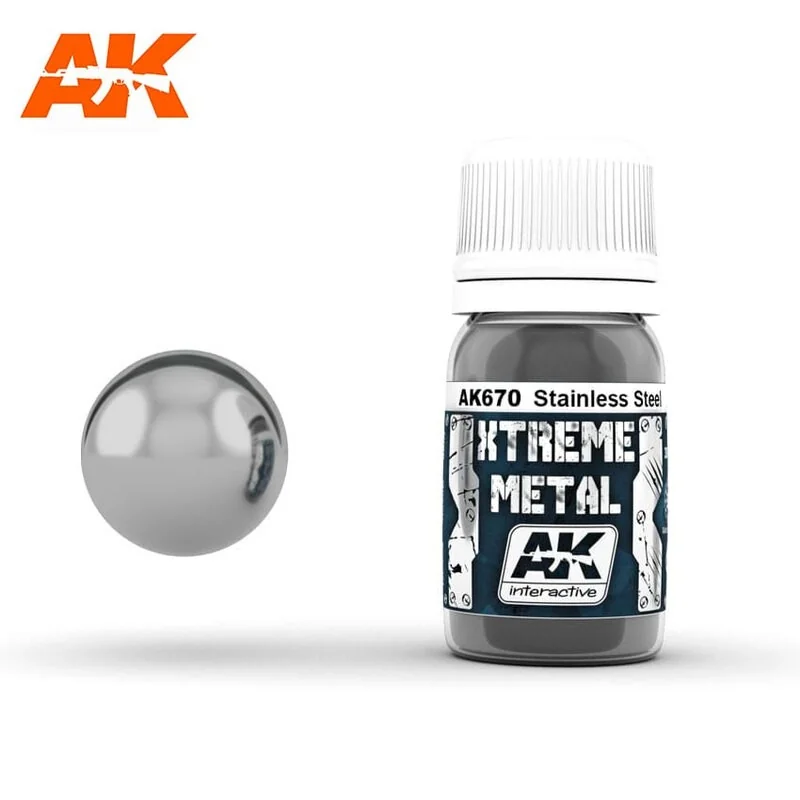 XTREME METAL STAINLESS STEEL 30ml Paint - AK Interactive