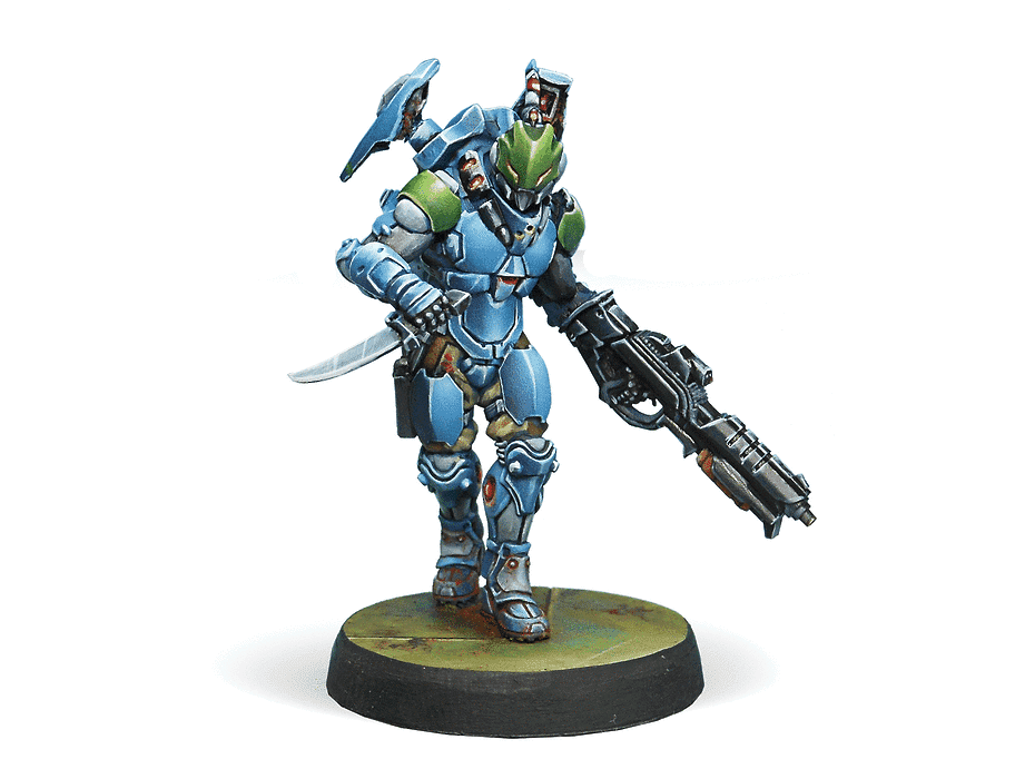 Infinity PanOceania Akalis Sikh Commandos (Spitfire) Miniatures Game Figure - Corvus Belli
