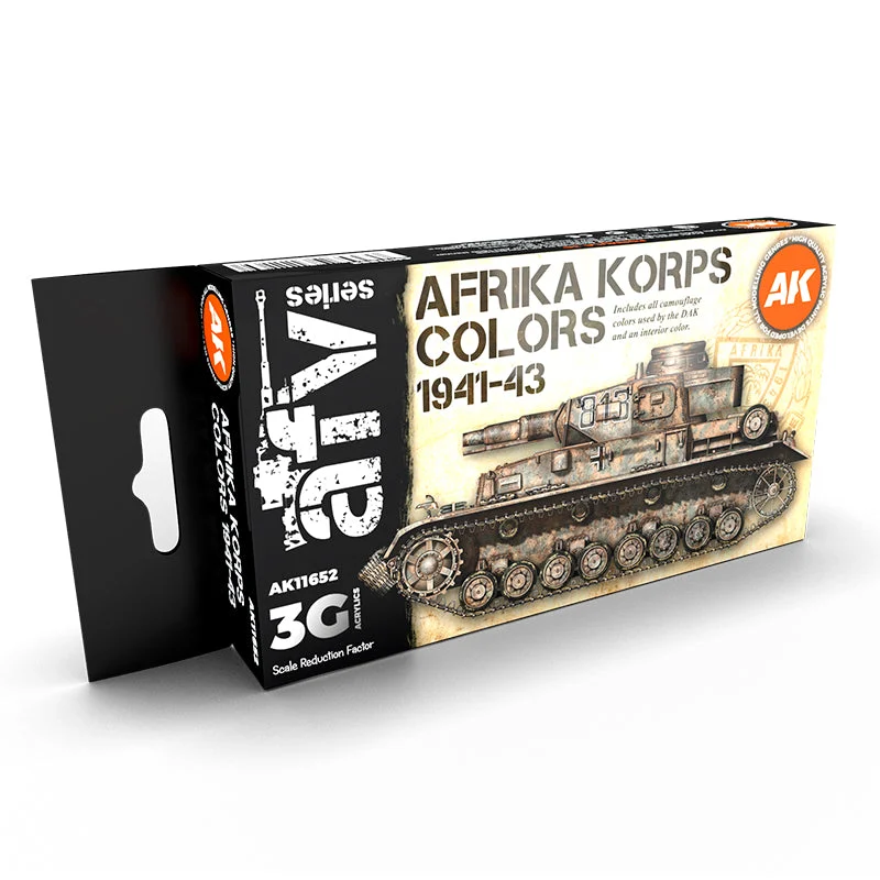 AK Interactive 3rd Generation AFV Series: Afrika Korps Colors 1941-43 Set (AK11652) – 6 x 17ml