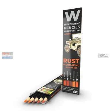 AKI010041 AK Interactive Weathering Pencils - Rust & Streaking Effects Set