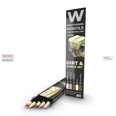AKI010044 AK Interactive Weathering Pencils - Dirt & Marks Set