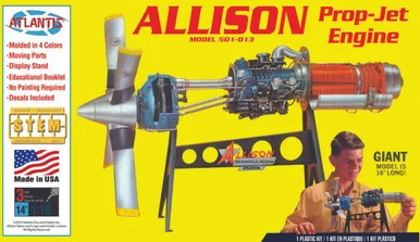 1/10 Atlantis Models Allison 501-D13 Prop Jet Aircraft Engine Plastic Model Kit