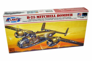 1/64 Atlantis B-25 Mitchell Bomber Plastic Model Kit