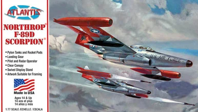 1/77 Atlantis Northrop F-89D Scorpion Plastic Model Kit