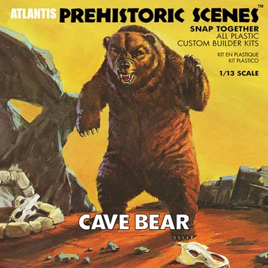 1/13 Atlantis Prehistoric Scenes Cave Bear Plastic Model Kit - Atlantis Models
