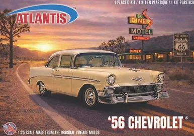 1/25 Atlantis US Route 66 1956 Chevrolet 283 V-8 Plastic Model Kit
