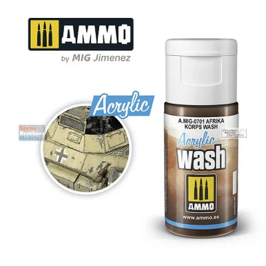 AMM0701 AMMO by Mig Acrylic Wash - Afrika Korps (15ml)