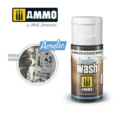 AMM0703 AMMO by Mig Acrylic Wash - Interiors Wash (15ml)