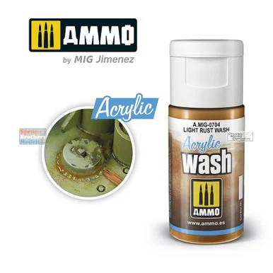 AMM0704 AMMO by Mig Acrylic Wash - Light Rust Wash(15ml)