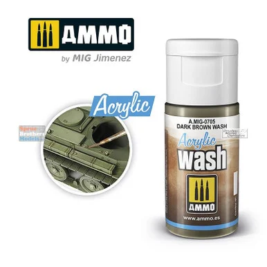 AMM0705 AMMO by Mig Acrylic Wash - Dark Brown Wash(15ml)