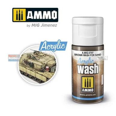 AMM0707 AMMO by Mig Acrylic Wash - Brown Wash for Sand (15ml)