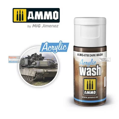 AMM0708 AMMO by Mig Acrylic Wash - Dark Wash (15ml)