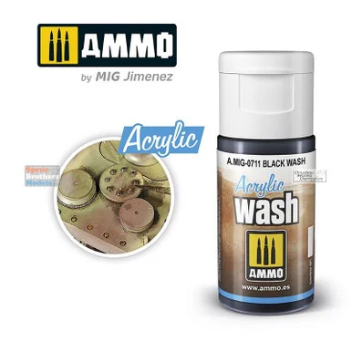 AMM0711 AMMO by Mig Acrylic Wash - Black Wash (15ml)