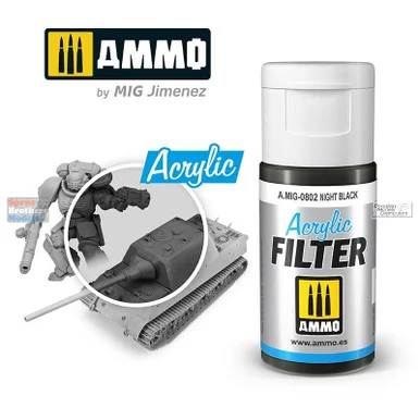 AMM0802 AMMO by Mig Acrylic Filter - Night Black (15ml)