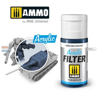 AMM0803 AMMO by Mig Acrylic Filter - Dark Blue (15ml)
