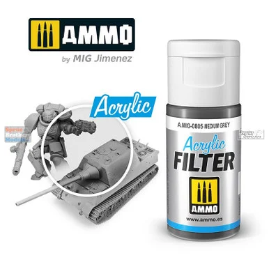 AMM0805 AMMO by Mig Acrylic Filter - Medium Grey (15ml)