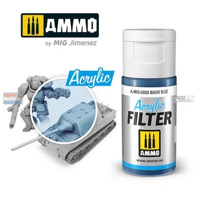 AMM0808 AMMO by Mig Acrylic Filter - Marine Blue (15ml)