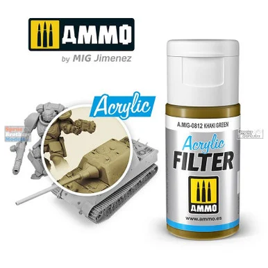 AMM0812 AMMO by Mig Acrylic Filter - Khaki Green (15ml)