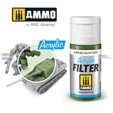 AMM0813 AMMO by Mig Acrylic Filter - Military Green (15ml)